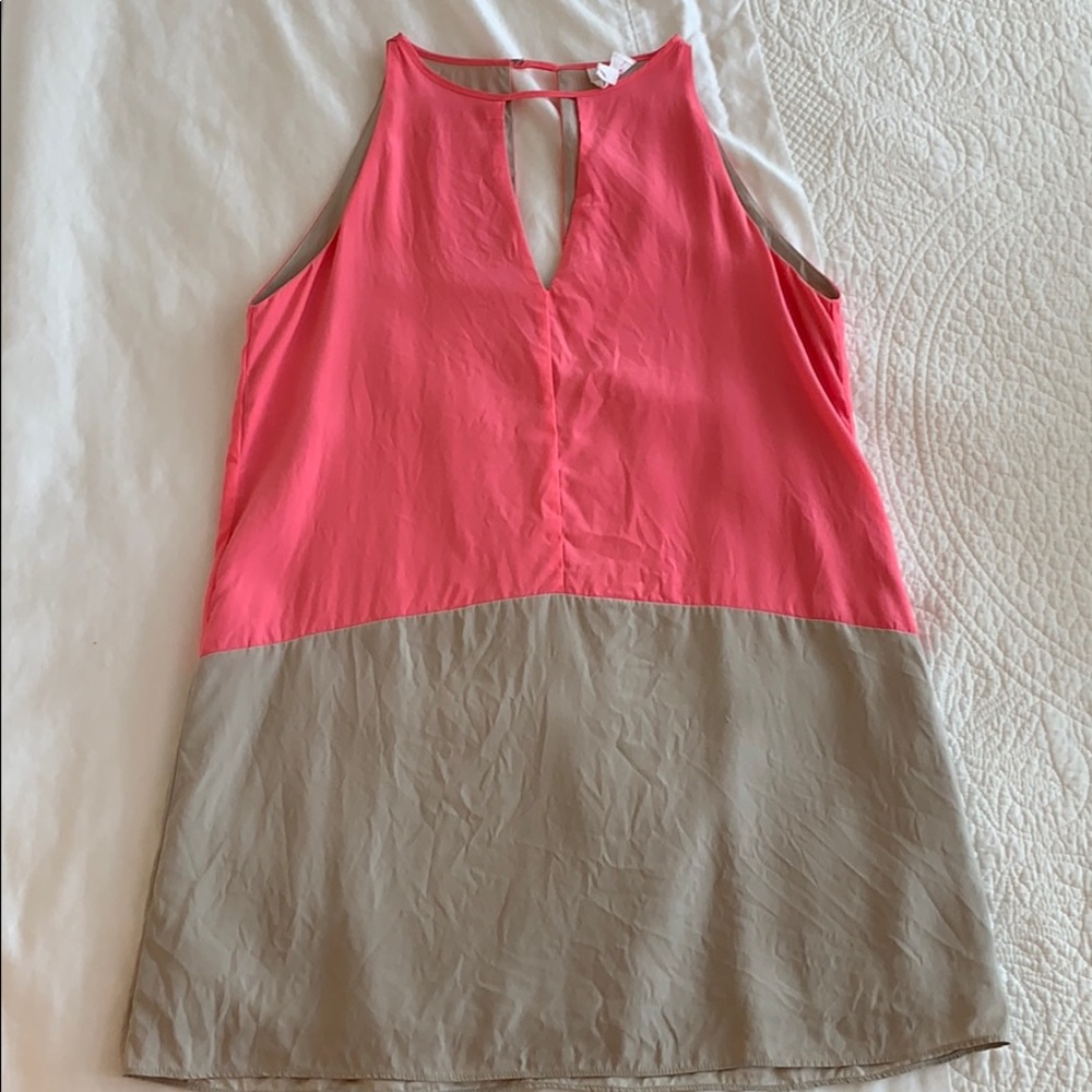 Parker Pink and Grey Keyhole Dress